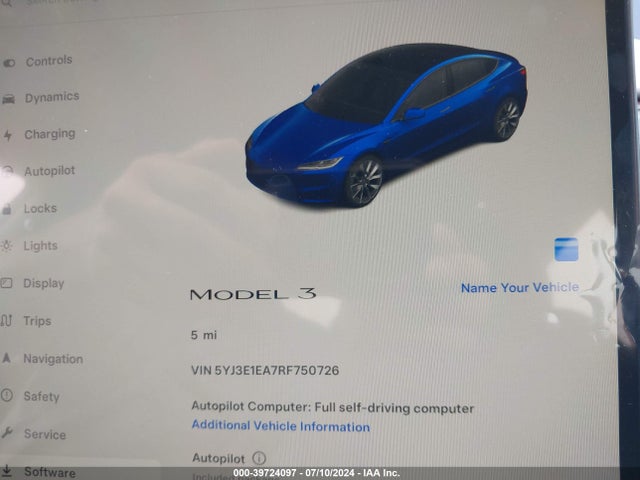 2024 TESLA MODEL 3 5YJ3E1EA7RF750726 Photo 6