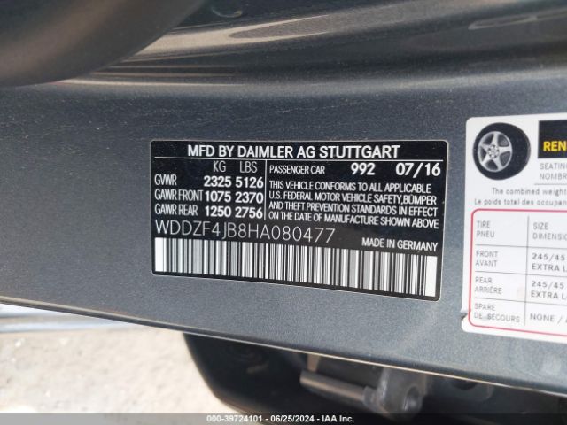 WDDZF4JB8HA080477 Mercedes-Benz E 300