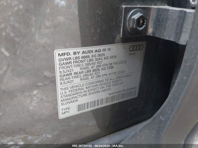WA1VAAF79JD046895 Audi Q7 3.0t Premium