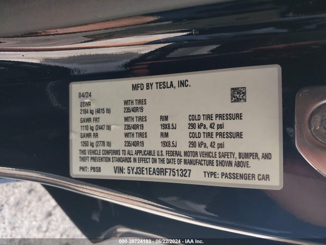 2024 TESLA MODEL 3 5YJ3E1EA9RF751327 Photo 8