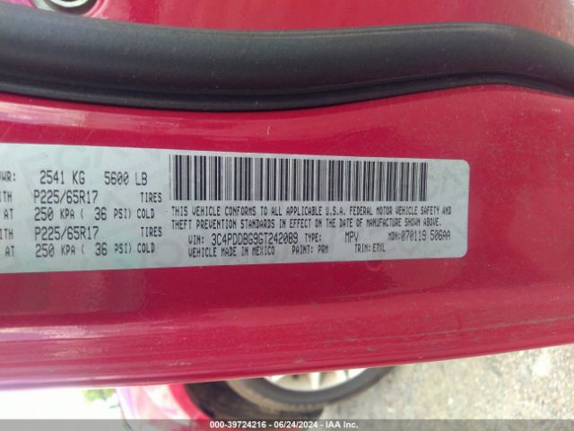 3C4PDDBG9GT242089 Dodge Journey Sxt