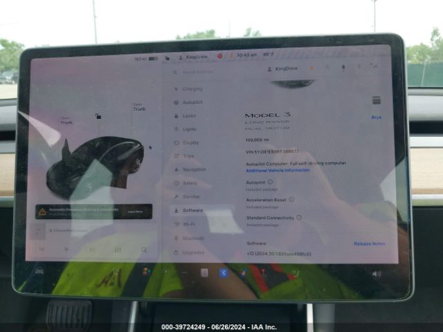 5YJ3E1EB8KF388873 Tesla Model 3 Long Range/performance