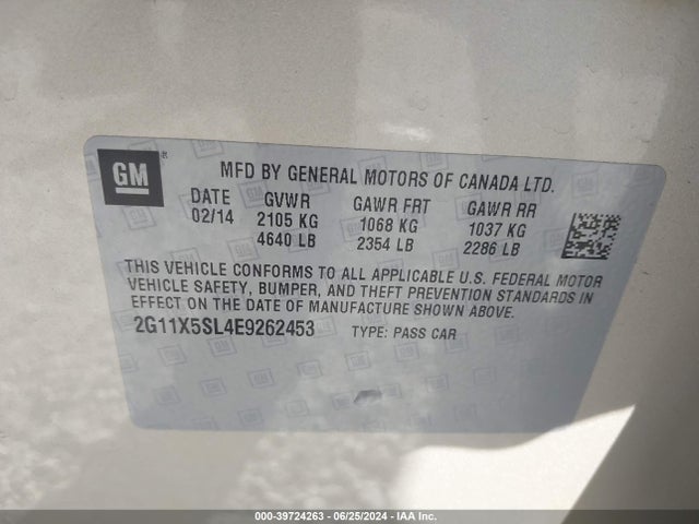Chevrolet Impala 1fl 2014 2G11X5SL4E9262453 Image 9