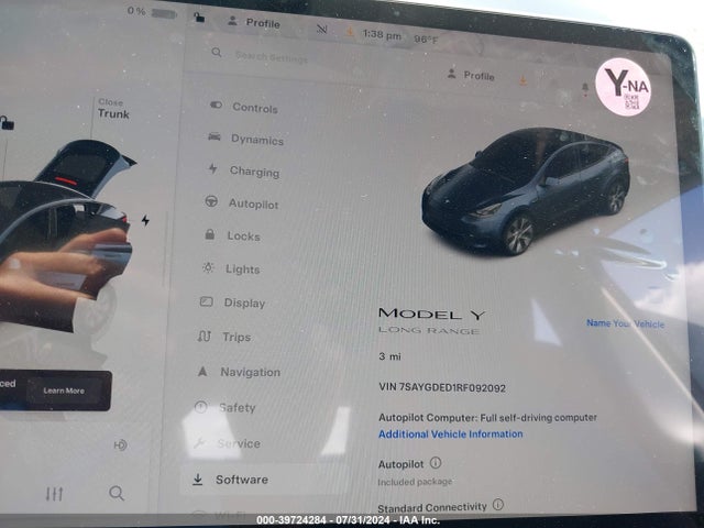2024 TESLA MODEL Y 7SAYGDED1RF092092 Photo 6