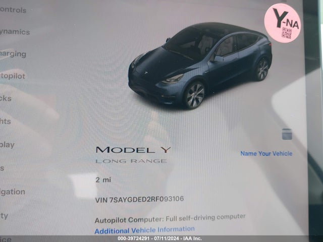 2024 TESLA MODEL Y 7SAYGDED2RF093106 Photo 6