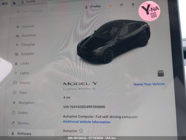 2024 TESLA MODEL Y 7SAYGDED4RF089896 Photo 6