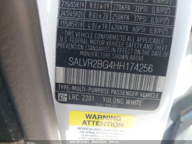 SALVR2BG4HH174256 Land Rover Range Rover Evoque Hse