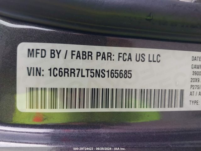 1C6RR7LT5NS165685 RAM 1500 Classic Slt
