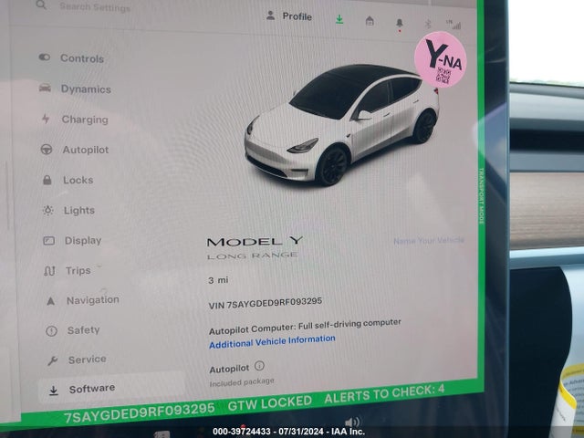 2024 TESLA MODEL Y 7SAYGDED9RF093295 Photo 6