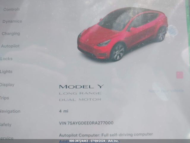 2024 TESLA MODEL Y 7SAYGDEE0RA277000 Photo 6