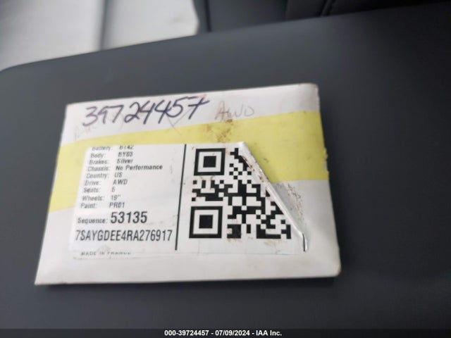 2024 TESLA MODEL Y 7SAYGDEE4RA276917 Photo 10