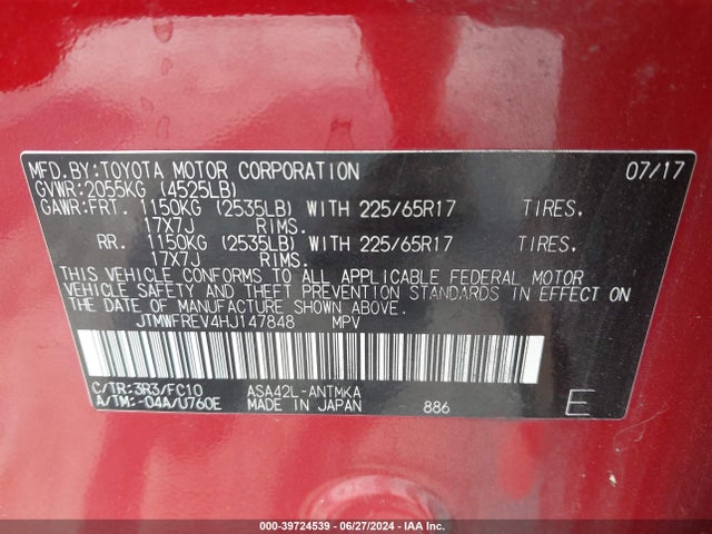 Toyota Rav4 Xle 2017 JTMWFREV4HJ147848 Image 9