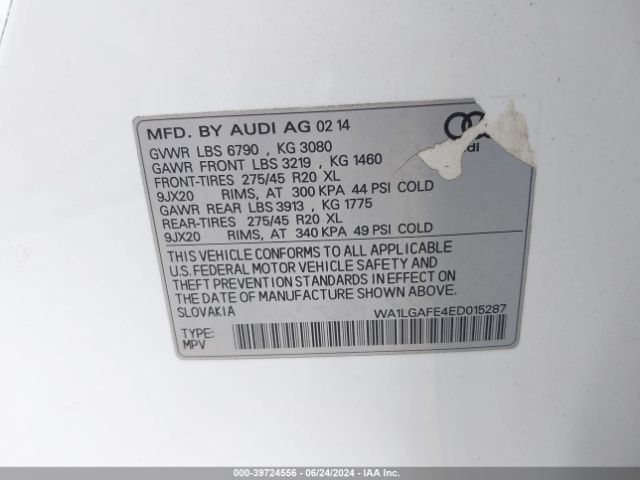 WA1LGAFE4ED015287 Audi Q7 3.0t Premium
