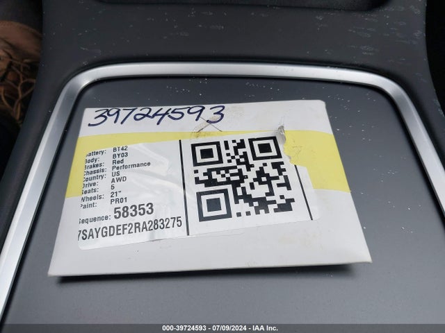 2024 TESLA MODEL Y 7SAYGDEF2RA283275 Photo 10