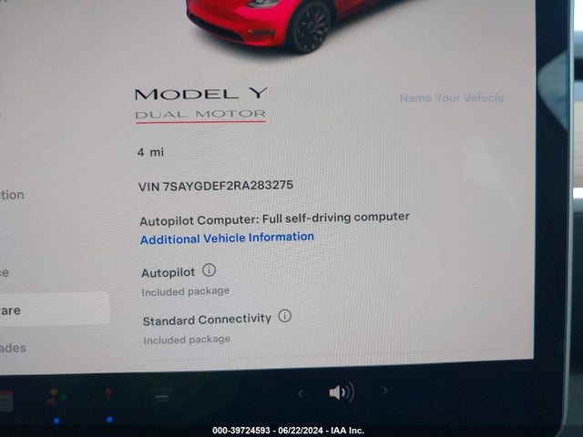 2024 TESLA MODEL Y 7SAYGDEF2RA283275 Photo 6