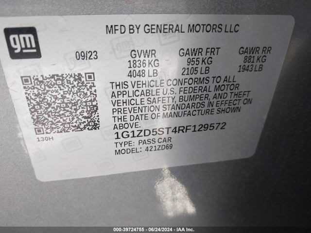 Chevrolet MALIBU LT 2024 1G1ZD5ST4RF129572 Image 9