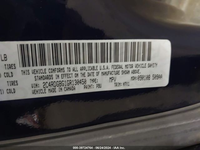 2C4RDGBG1GR130450 Dodge Grand Caravan Se