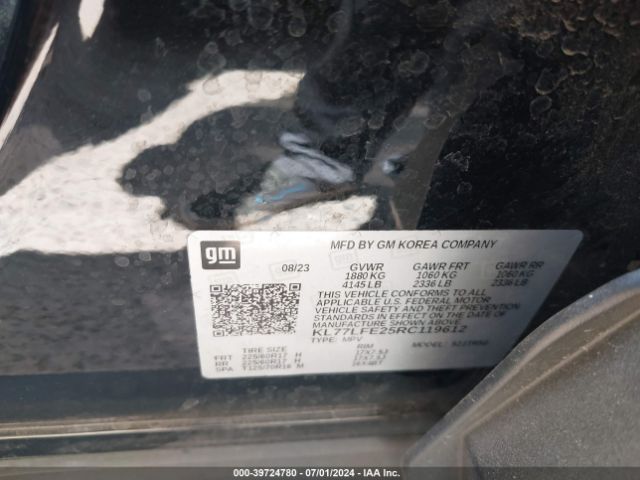 KL77LFE25RC119612 Chevrolet Trax Fwd Sp
