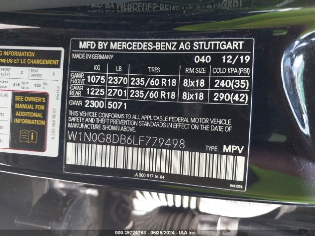 W1N0G8DB6LF779498 Mercedes-Benz GLC 300