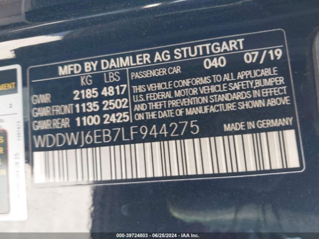 WDDWJ6EB7LF944275 Mercedes-Benz Amg C 43 4matic