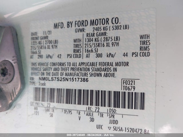 Ford Transit Connect Xl 2022 NM0LS7S25N1517386 Image 9