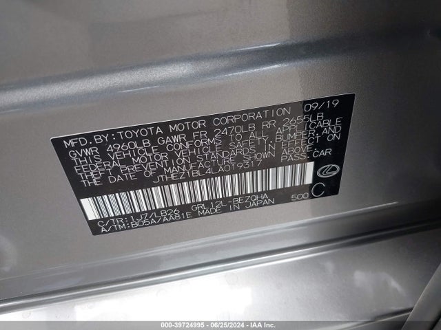 JTHEZ1BL4LA019317 Lexus Gs 350 F Sport
