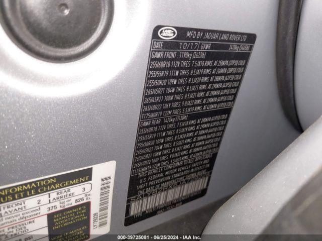 SALYB2RX6JA729228 Land Rover Range Rover Velar P250 S