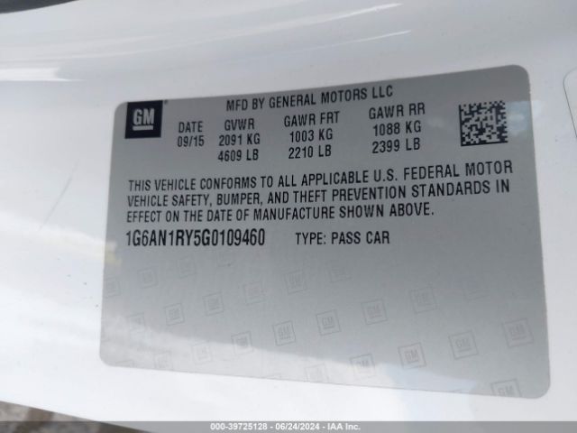 1G6AN1RY5G0109460 Cadillac ATS-V