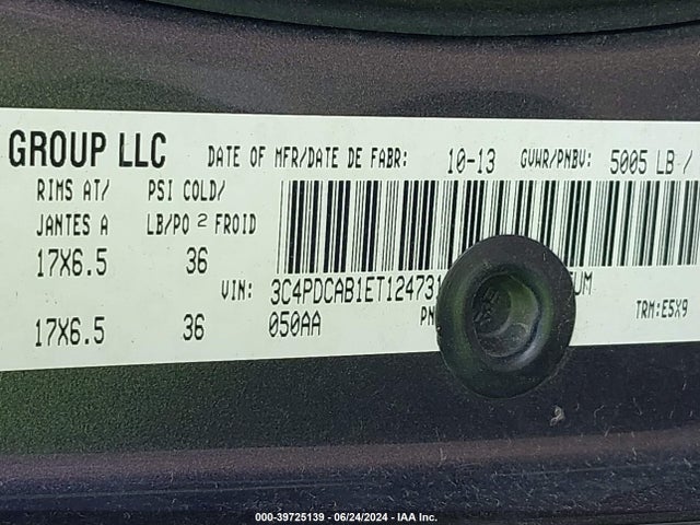 Dodge Journey Cvp/se Plus 2014 3C4PDCAB1ET124731 Image 9