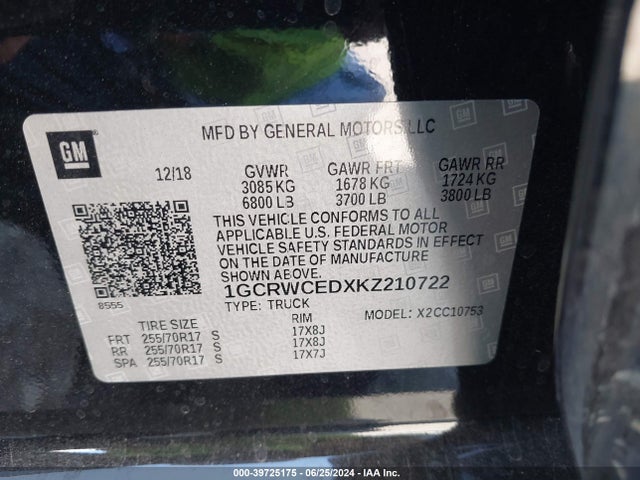Chevrolet Silverado 1500 Lt 2019 1GCRWCEDXKZ210722 Image 9