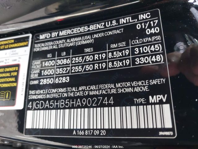 4JGDA5HB5HA902744 Mercedes-Benz Gle 350 4matic