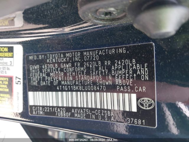 4T1G11BK8LU008470 Toyota Camry Se Awd