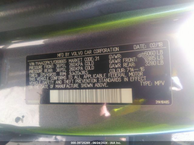 YV4A22PK1J1368665 Volvo Xc90 T6 Momentum