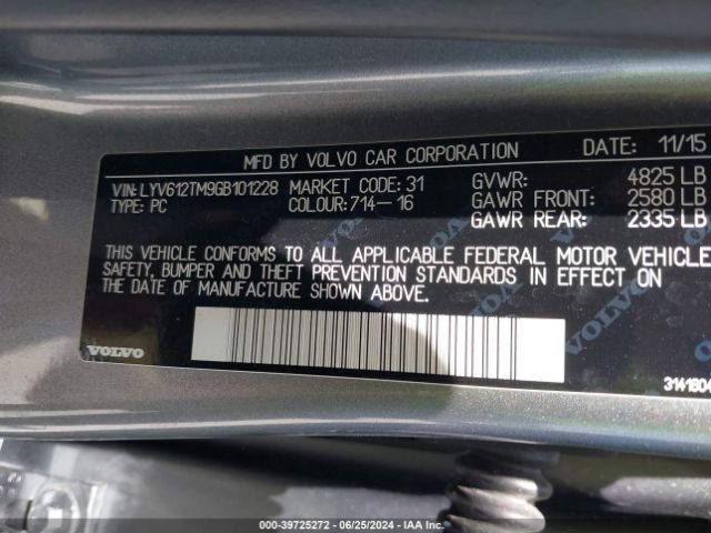 LYV612TM9GB101228 Volvo S60 Inscription T5 Platinum