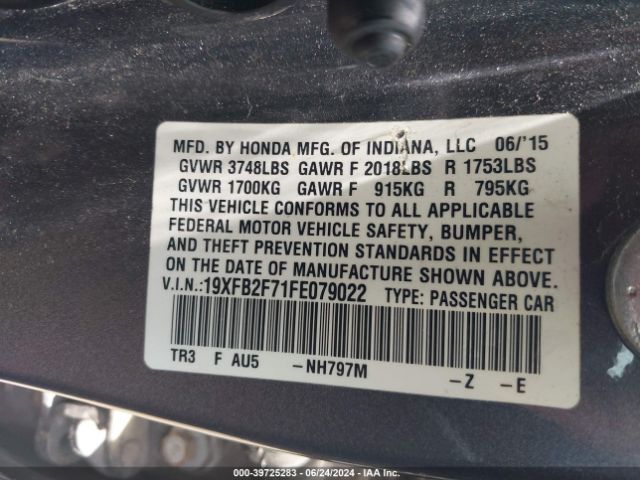 19XFB2F71FE079022 Honda CIVIC SE