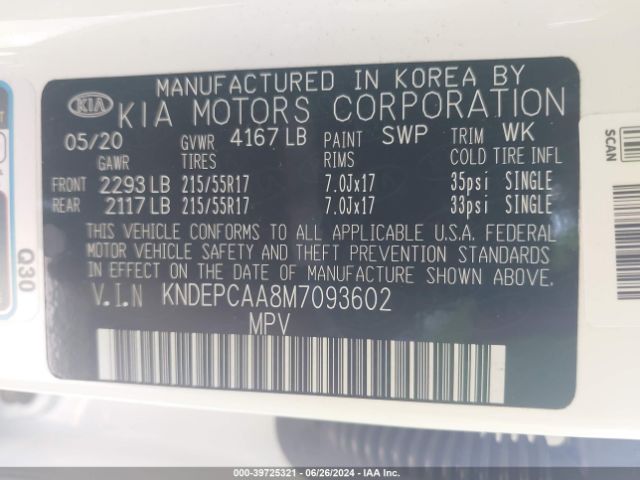 KNDEPCAA8M7093602 KIA Seltos Lx