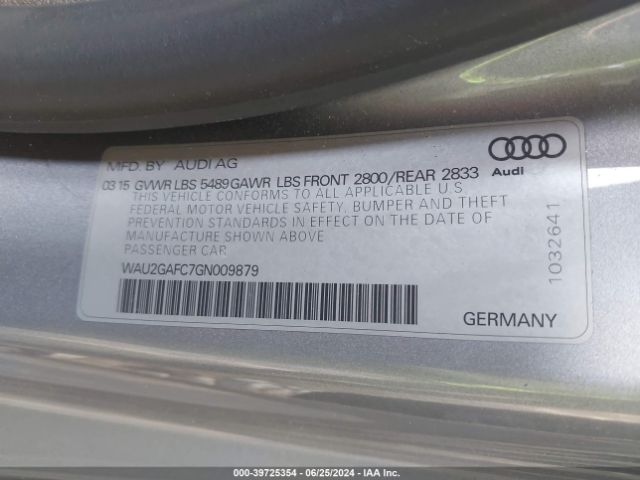 WAU2GAFC7GN009879 Audi A7 3.0t Premium Plus