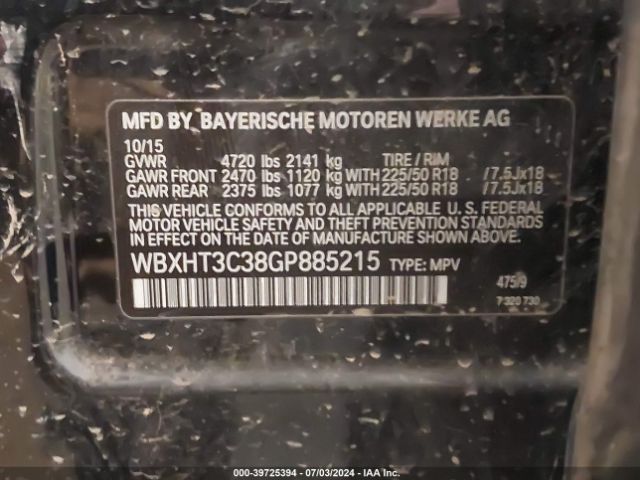 WBXHT3C38GP885215 BMW X1 Xdrive28i