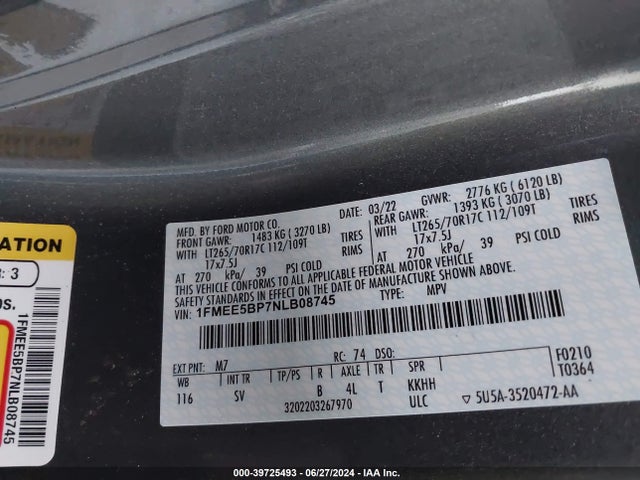 Ford Bronco Black Diamond 2022 1FMEE5BP7NLB08745 Image 9
