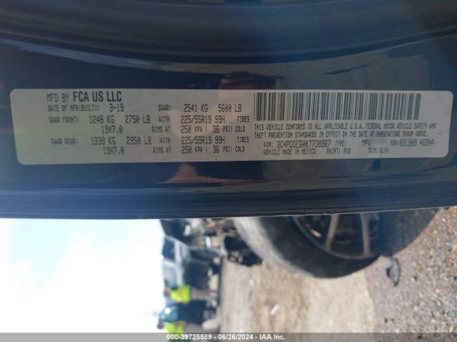 3C4PDDEG0KT738967 Dodge Journey Gt Awd