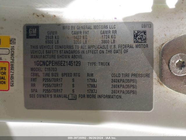 1GCNCPEH6EZ145129 Chevrolet Silverado 1500 Work Truck 1wt