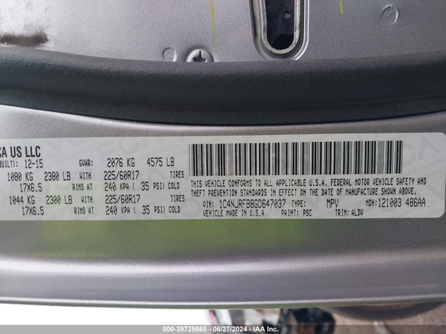 1C4NJRFB8GD647037 Jeep Patriot High Altitude Edition