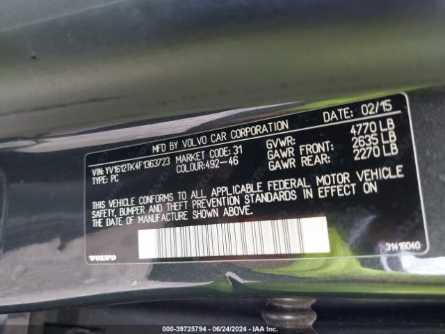 YV1612TK4F1363723 Volvo S60 T5 Premier
