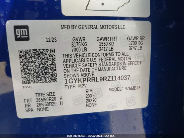 1GYKPRRL9RZ114037 Cadillac Lyriq Luxury W/1sd