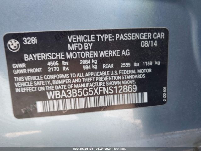 WBA3B5G5XFNS12869 BMW 328i Xdrive