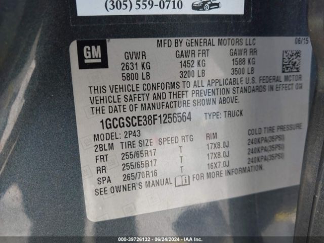1GCGSCE38F1256564 Chevrolet Colorado Z71