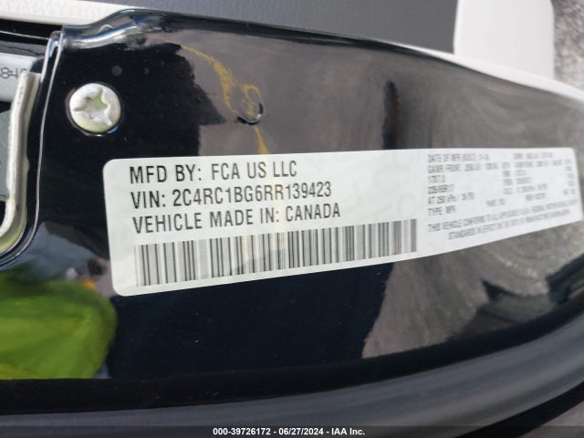 2C4RC1BG6RR139423 Chrysler Pacifica Touring L