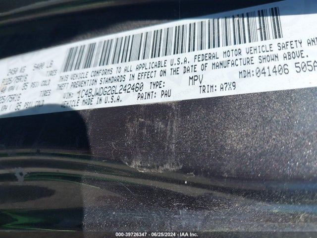 1C4BJWDG2GL242460 Jeep Wrangler Unlimited Sport