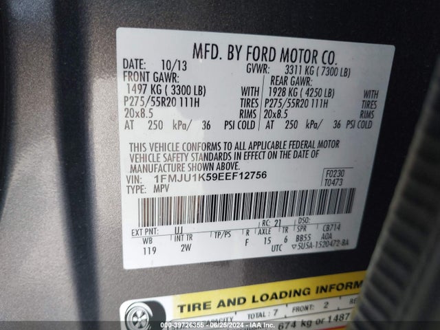 1FMJU1K59EEF12756 Ford Expedition Limited