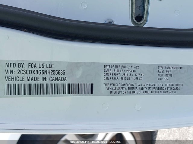 Dodge Charger Sxt Rwd 2022 2C3CDXBG6NH255635 Image 9